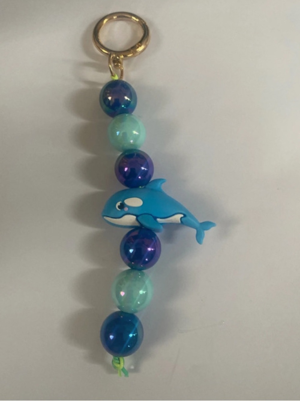 Blue Orca Bead Keychain - Pets Fish Accessory